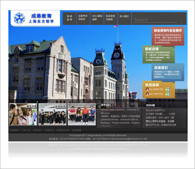 上海东方留学网站设计